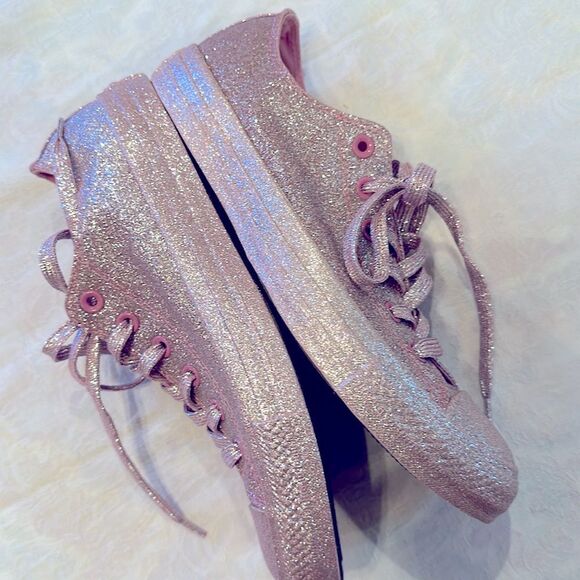 Converse Pink Glitter Athletic Shoes All Star Chuck’s Men’s 7 Women’s 9 - Picture 6 of 14